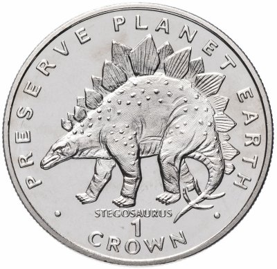 купить Гибралтар 1 крона (crown) 1993 "Динозавры - Стегозавр"