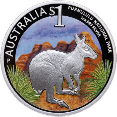 купить Австралия 1 доллар 2013 "Национальный парк Пурнулулу - Скальный валлаби", в футляре с сертификатом