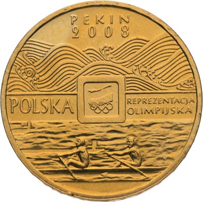 купить Польша 2 злотых 2008 "Польская сборная на Олимпиаде в Пекине. 2008"