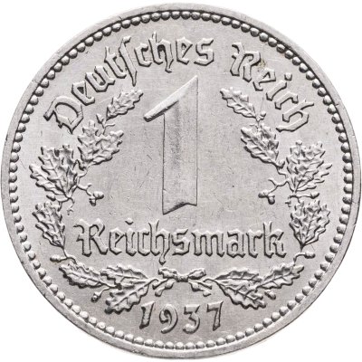 купить Германия, Третий Рейх 1 рейхсмарка 1937, знак монетного двора: "A" - Берлин
