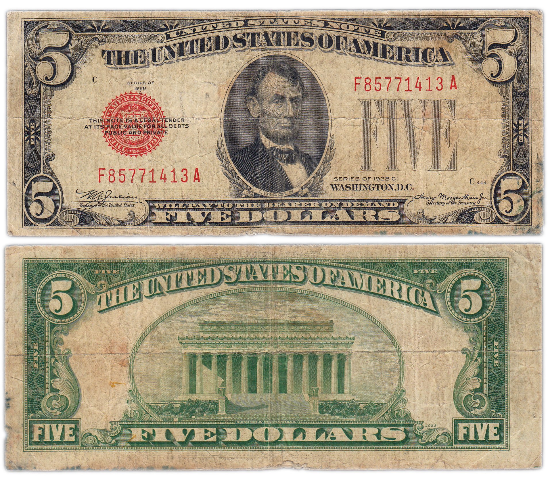 Бона. США 5 долларов, 1963 год