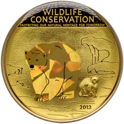 купить Острова Кука 1 доллар 2013 «Сохраним наш мир - полярный медведь»