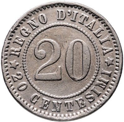 купить Италия 20 чентезимо (centesimi) 1894, знак монетного двора "KB" - Берлин