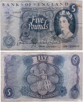 купить Англия 5 фунтов 1963-1971