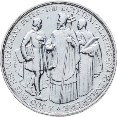 купить Венгрия 2 пенго (пенгё, pengo) 1935 300 лет Католическому университету Петера Пазманя