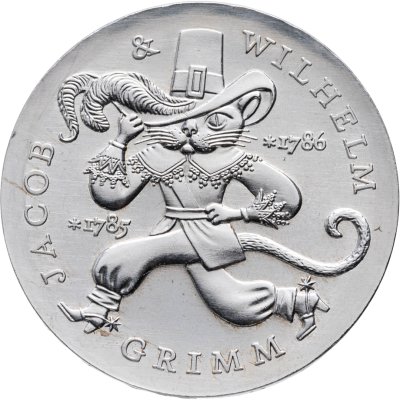 купить Германия (ГДР) 20 марок 1986 "200 лет со дня рождения братьев Гримм - Кот в сапогах"