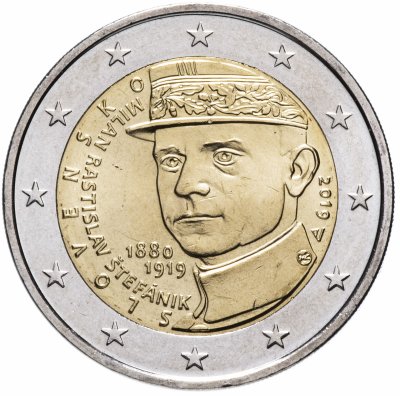 купить Словакия 2 евро 2019 "100 лет со дня смерти Милана Растислава Штефаника" [товар по акции]