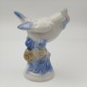 Купить Статуэтка «Синица с хохолком», скульптор Н.И. Бессарабова, фарфор, роспись, золочение, Турыгинский фарфоровый завод артели «Художественная керамика» (Гжель), СССР, 1950-1960 гг.