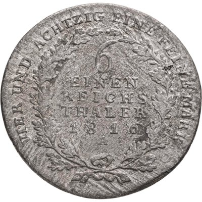 купить Германия, Пруссия 1/6 рейхсталера 1816