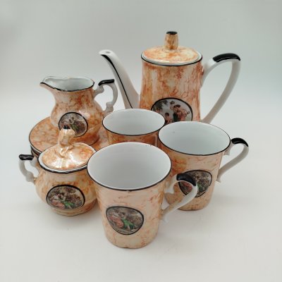 купить Сервиз кофейный "Мадонна" на 3 персоны (9 предметов), фарфор, деколь, люстр, Европа, 1960-1990 гг.