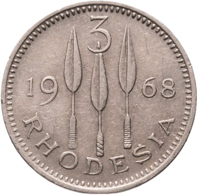 купить Родезия 3 пенса (pence) 1968