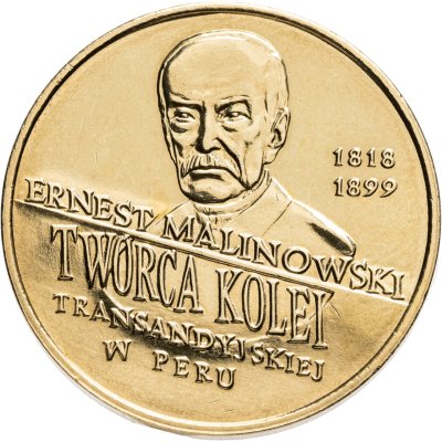 купить Польша 2 злотых 1999 «Польские путешественники - Эрнест Малиновский (1818-1899)»