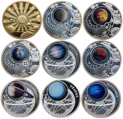 купить Беларусь Подарочный набор монет 10 рублей 2012 Солнечная система, в оригинальной упаковке с сертификатом