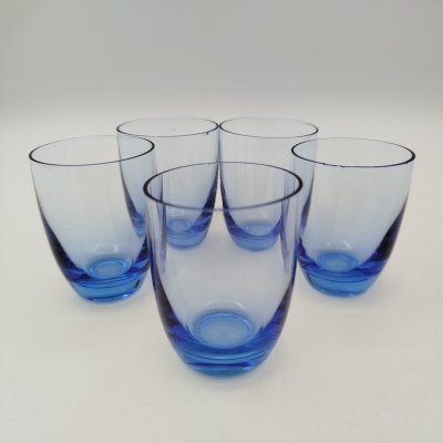 купить Набор из 5-ти стопок синего оттенка, цветное стекло, СССР, 1970-1990 гг.