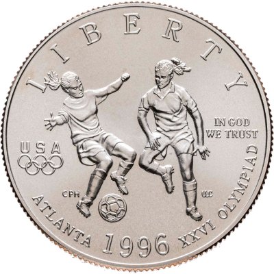купить США 1/2 доллара 1996 "XXVI летние Олимпийские Игры, Атланта 1996 - Футбол"