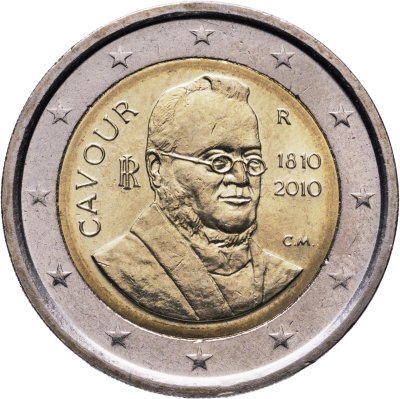 купить Италия 2 евро 2010 "200 лет со дня рождения Камилло Кавура"