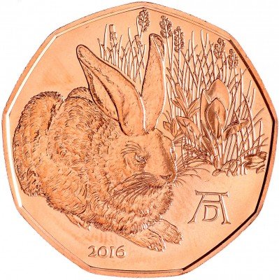 Купить Австрия 5 евро 2016 Заяц