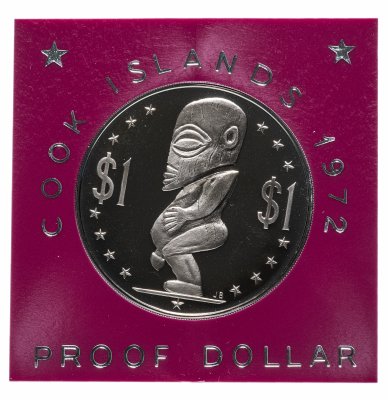 купить Острова Кука 1 доллар (dollar) 1972 (в футляре)