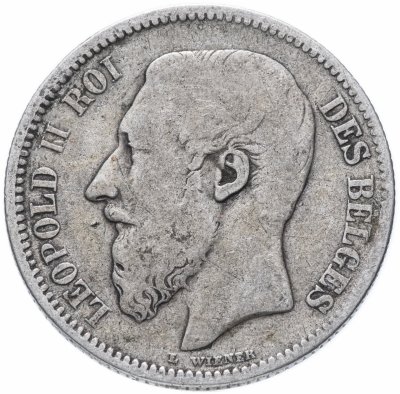 купить Бельгия 2 франка (francs) 1868 С крестом на короне