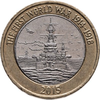 купить Великобритания 2 фунта (pounds) 2015 "Королевский флот в Первой мировой войне"