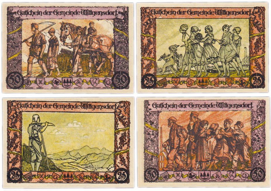 купить Германия (Саксония: Витгенсдорф) набор из 4-х нотгельдов 1921 (1446.1/B2)