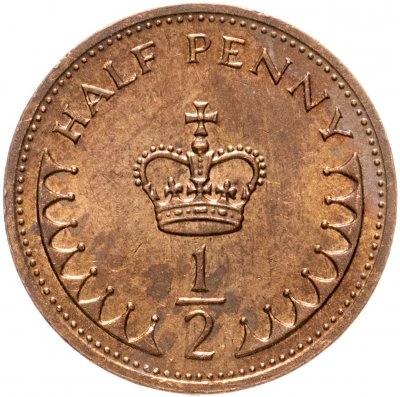 купить Великобритания 1/2 пенни (penny) 1982, надпись "HALF PENNY"