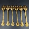 Купить Набор из шести чайных ложек с фигурными черенками, металл, золочение, Таллинский ювелирный завод, СССР, 1970-1990 гг.