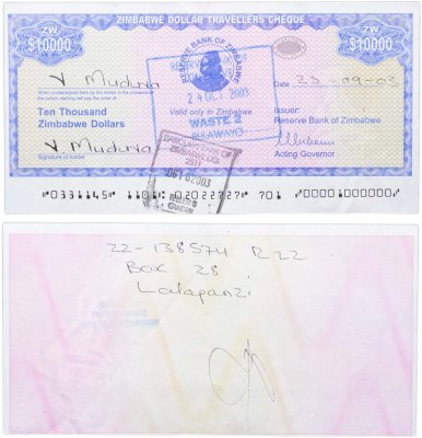 купить Зимбабве 10000 долларов 2003