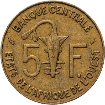 купить Западная Африка (BCEAO) 5 франков (francs) 1989
