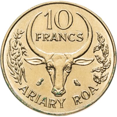 купить Мадагаскар 10 франков (francs) 1972