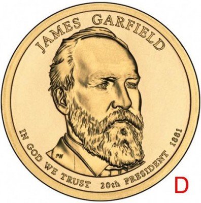 Купить 1 доллар 2011 D Джеймс Гарфилд (20-й президент США)