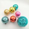 Купить Набор елочных игрушек в виде шаров (7 штук), стекло, роспись, металл, СССР, 1950-1970 гг.