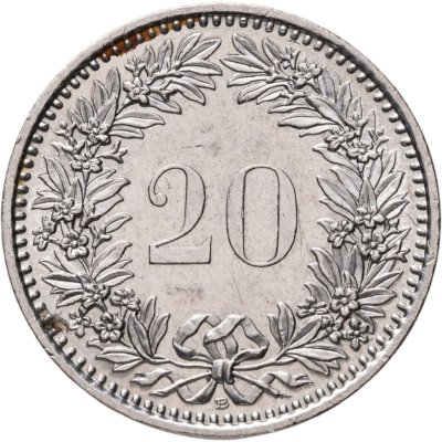 купить Швейцария 20 раппенов (rappen) 2007-2012