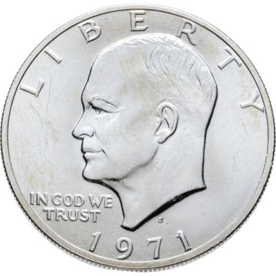 купить США 1 доллар 1971 S доллар Эйзенхауэра (Лунный доллар) серебро, знак монетного двора "S" - Сан-Франциско