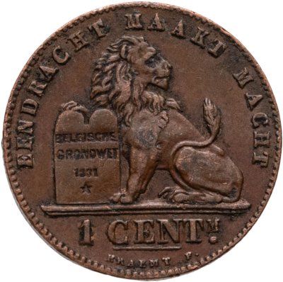 купить Бельгия 1 сантим (centime) 1894 Надпись на голландском - 'DER BELGEN'