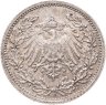 Купить Германия 1/2 марки 1916, знак монетного двора: "F" - Штутгарт