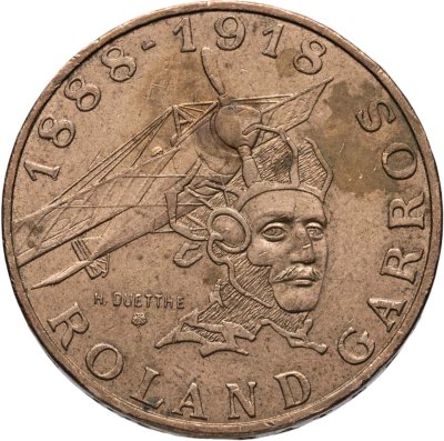 купить Франция 10 франков (francs) 1988 "100 лет со дня рождения Ролана Гарроса"