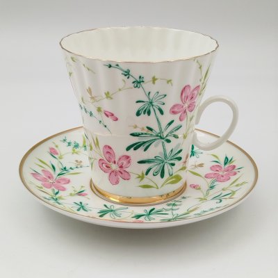 купить Пара кофейная "Комарики" (форма "Одуванчик"), фарфор, деколь, золочение, Ленинградский фарфоровый завод (ЛФЗ), СССР, 1970-1992 гг.