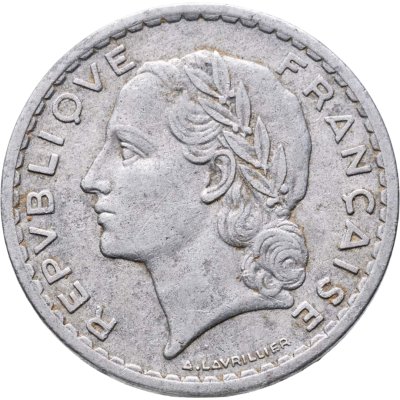 купить Франция 5 франков (francs) 1949 B знак монетного двора: "B" - Бомон-ле-Роже