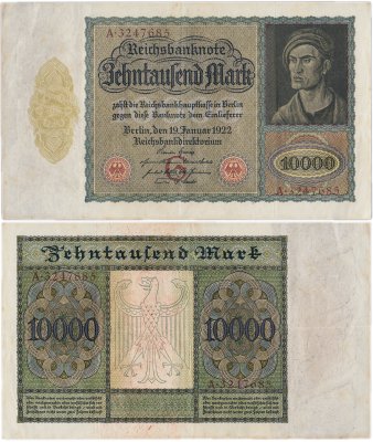 купить Германия 10000 марок 1922 год (Pick 70) Буква G