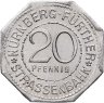 Купить Германия "Нюрнберг" 20 пфеннигов 1921 "Спиттлертор" (Трамвайный жетон) нотгельд