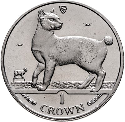 купить Остров Мэн 1 крона (crown) 1994 "Кошки - Японский бобтейл"