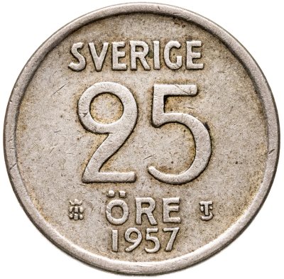 купить Швеция 25 эре (ore) 1957