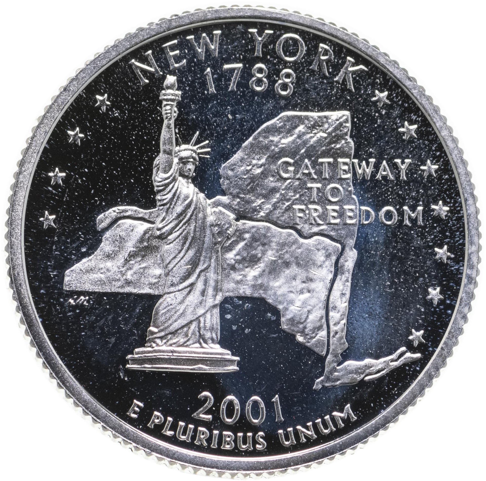 Монета США 25 центов (квотер, 1/4 доллара, quarter dollar) 2001 S Нью ...