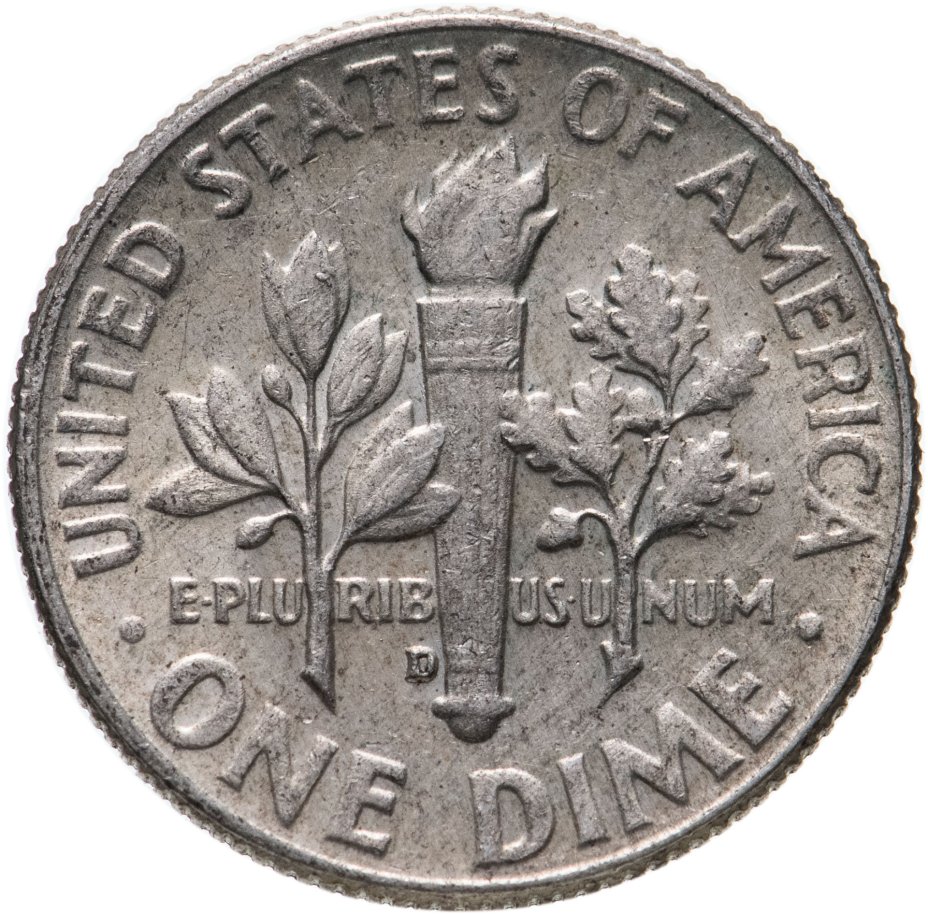Монета США 10 центов (дайм, one dime) 1964 "Silver Roosevelt Dime ...