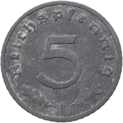 купить Германия, Третий рейх 5 рейхспфеннигов (reichspfennig) 1944, двор F
