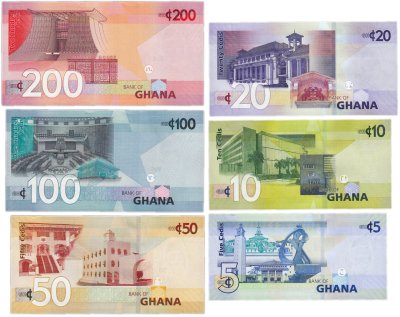 купить Гана набор из 6 банкнот 5 10 20 50 100 200 седи 2022