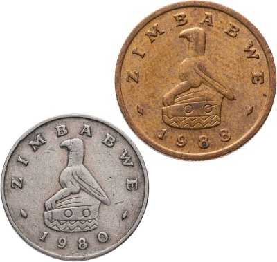 купить Зимбабве набор из 2 монет 1 и 5 центов (cents) 1980-1988