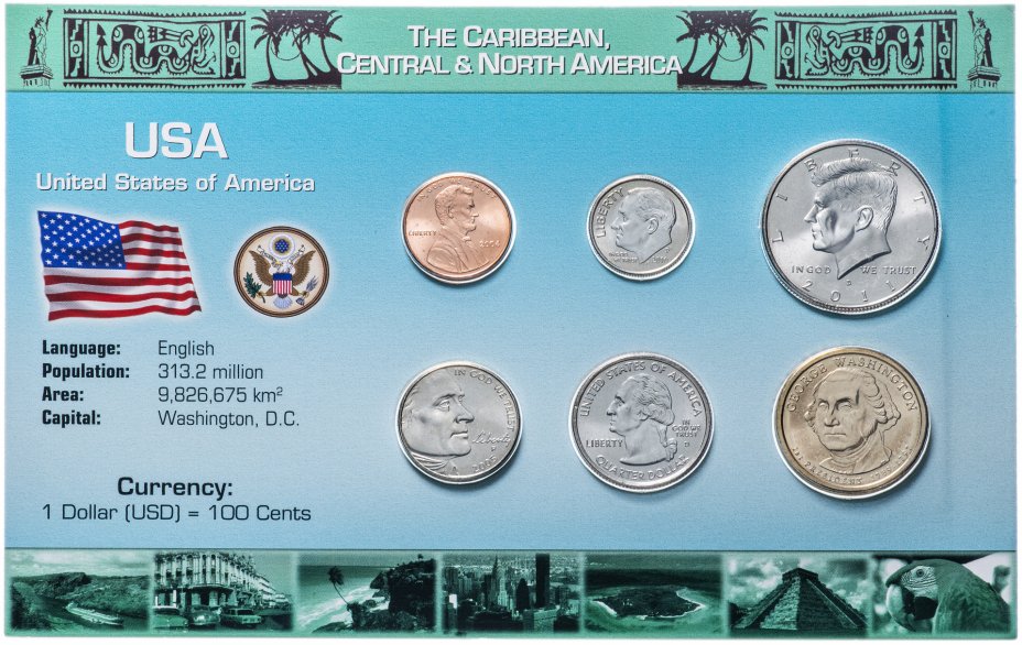купить США набор монет 2004-2011 (6 монет в буклете)