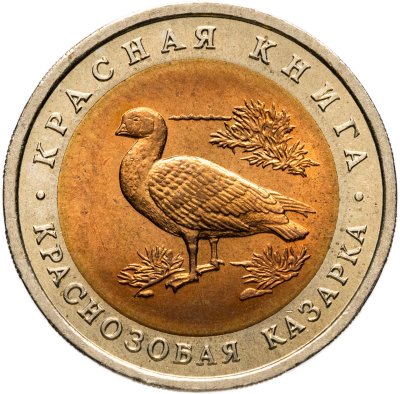 купить 10 рублей 1992 ЛМД Краснозобая казарка - Красная книга